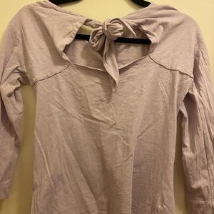 J crew lavender size small top with bow tie in back